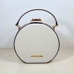 MICHAEL KORS Serena Pebbled Leather Crossbody Bag In Optic White